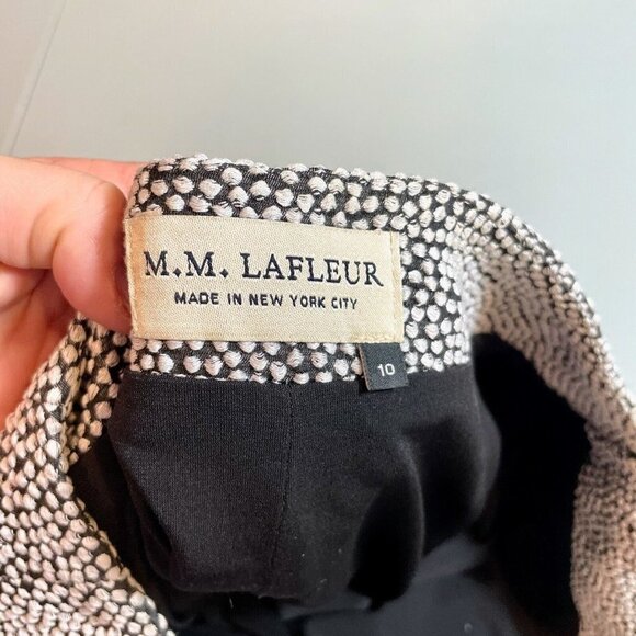 M.M. LaFleur Straight Pencil Mini Skirt Womens Size 10 Black Polka Dot Workwear - Picture 5 of 8